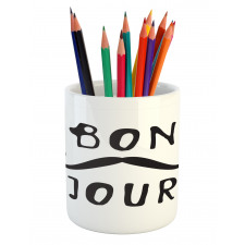 Manly Mustache and Bonjour Pencil Pen Holder