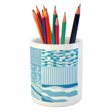 Zigzags Wavy Anchor Pencil Pen Holder