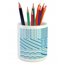 Zigzags Wavy Anchor Pencil Pen Holder