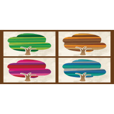 Striped Fall Silhouettes Pencil Pen Holder