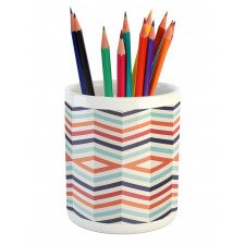 Zigzag Lines Stripes Pencil Pen Holder
