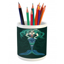 Hand Drawn Mermaid Pencil Pen Holder