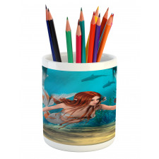 Magic Aqua Sea Lily Pencil Pen Holder