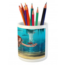 Magic Aqua Sea Lily Pencil Pen Holder