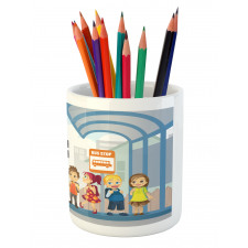 Little Ones at Bus Stop Pencil Pen Holder