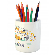 Doodle with Typography Pencil Pen Holder