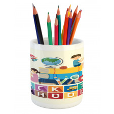 Children Reading Art Pencil Pen Holder