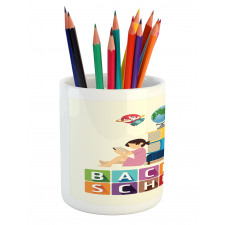 Children Reading Art Pencil Pen Holder