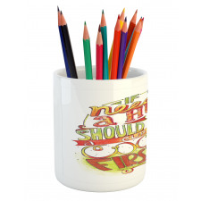 Retro Words About Love to Cocoa Pencil Pen Holder