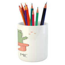 Funny Cactus Shape as Cat Pencil Pen Holder