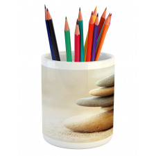 Calm Theme Stack Stone Pebble Pencil Pen Holder