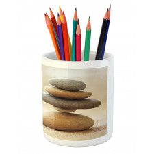 Calm Theme Stack Stone Pebble Pencil Pen Holder