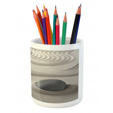 Coastal Theme on Sand Grains Pencil Pen Holder