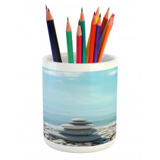 Pebbles by the Sea Beach Theme Pencil Pen Holder