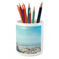 Pebbles by the Sea Beach Theme Pencil Pen Holder