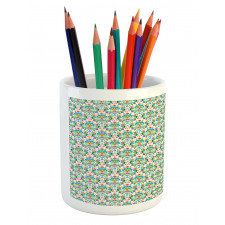 Folk Art Colorful Hues Pencil Pen Holder