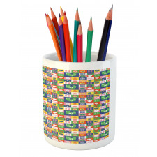 Birds and Flowers Retro Pencil Pen Holder