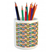 Birds and Flowers Retro Pencil Pen Holder