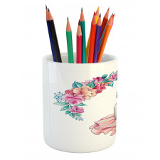 Dancer Girl in Flowers Pencil Pen Holder