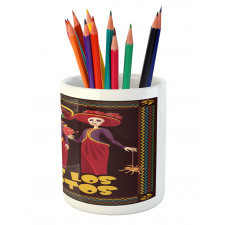 Skeleton Women Pencil Pen Holder