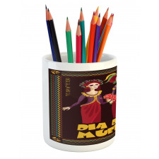 Skeleton Women Pencil Pen Holder