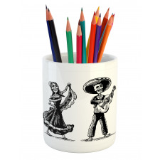 Skeletons Music Pencil Pen Holder