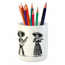 Skeletons Music Pencil Pen Holder