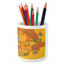 Map of Africa with Animals Pencil Pen Holder