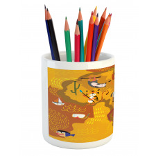 Map of Africa with Animals Pencil Pen Holder