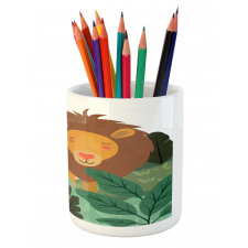 Jungle in Shades of Green King Pencil Pen Holder