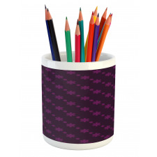 Floral Pattern Dots Pencil Pen Holder