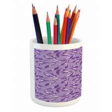 Lilac Delicate Feathers Pencil Pen Holder