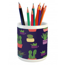 Colorful Pots Plants Pencil Pen Holder