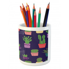 Colorful Pots Plants Pencil Pen Holder