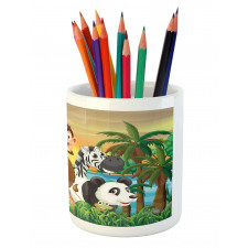 Funny Animals Forest Pencil Pen Holder