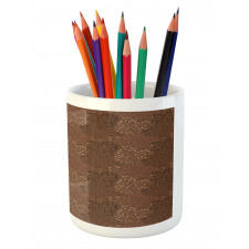 Autumn Dots Earth Tones Pencil Pen Holder