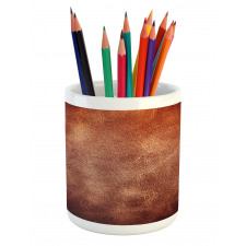 Grunge Style in Brown Hues Pencil Pen Holder