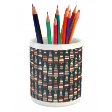 Squares Arranged Wavy Flow Pencil Pen Holder