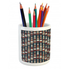 Squares Arranged Wavy Flow Pencil Pen Holder