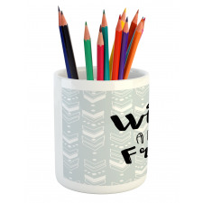 Wild and Free Typography Pencil Pen Holder