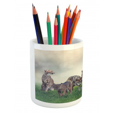 Digital Animals on Grass Pencil Pen Holder