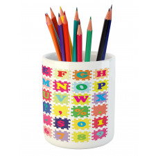 Alphabet and Numbers Pencil Pen Holder