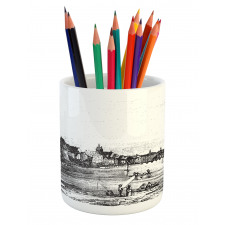 Vintage Cityscape of Istria Pencil Pen Holder