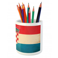 European Country Flag Art Pencil Pen Holder