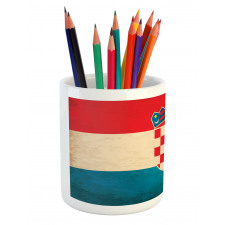 European Country Flag Art Pencil Pen Holder