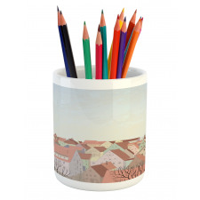 Pedestrian Town Cityscape Pencil Pen Holder