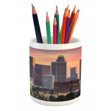 Los Angeles Skyline Orange Sky Pencil Pen Holder