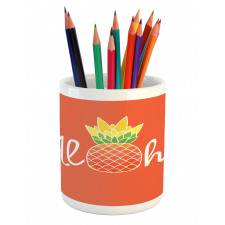 Hawaiian Theme with Pineapple Pencil Pen Holder