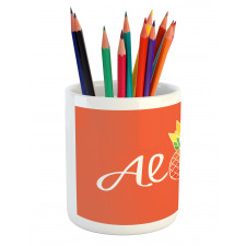 Hawaiian Theme with Pineapple Pencil Pen Holder