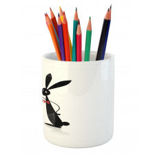 Couple Rabbits Bow Tie Pencil Pen Holder